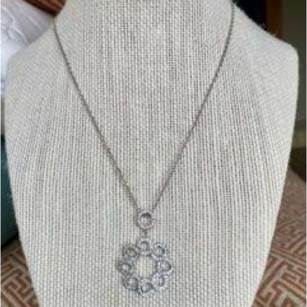 Circles Pave Silver NECKLACE NWT